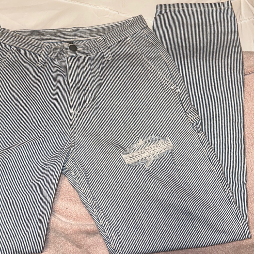 Carmar blue and white striped jeans